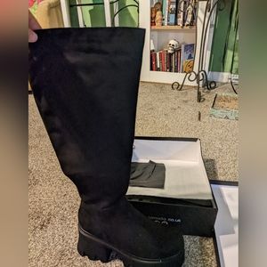 lamoda ready wide fit chunky platform knee high boots